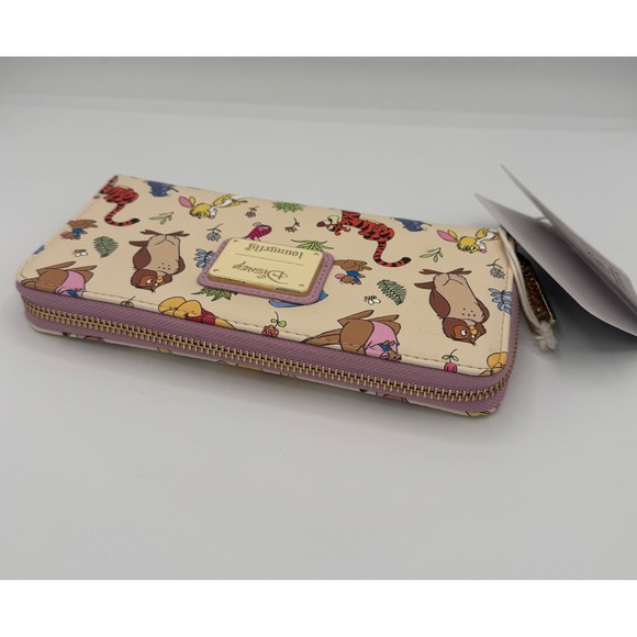Loungefly Winnie the Pooh Friends Wallet Women OS Cream NEW Zip Around WDWA2611 - Picture 3 of 4